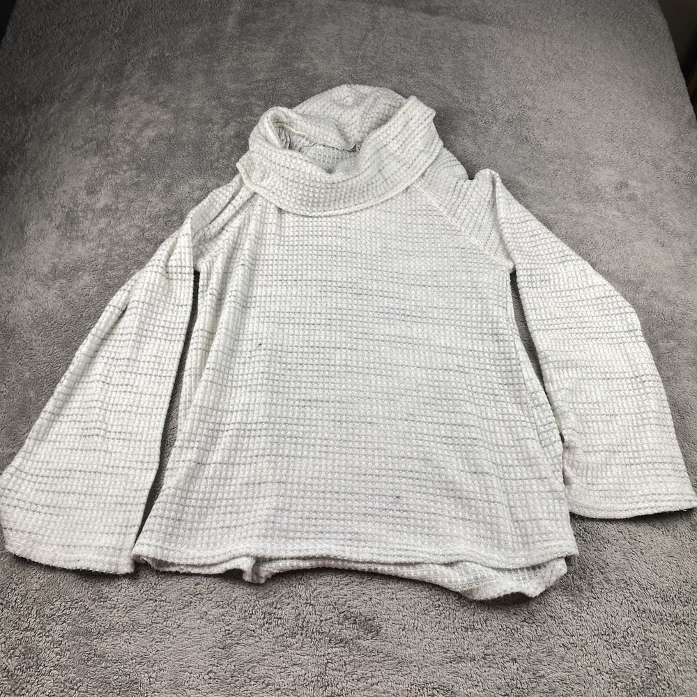 Green‎ Envelope Super Soft Ribbed Knit Cowl Neck Sweater Womens Large Light Gray